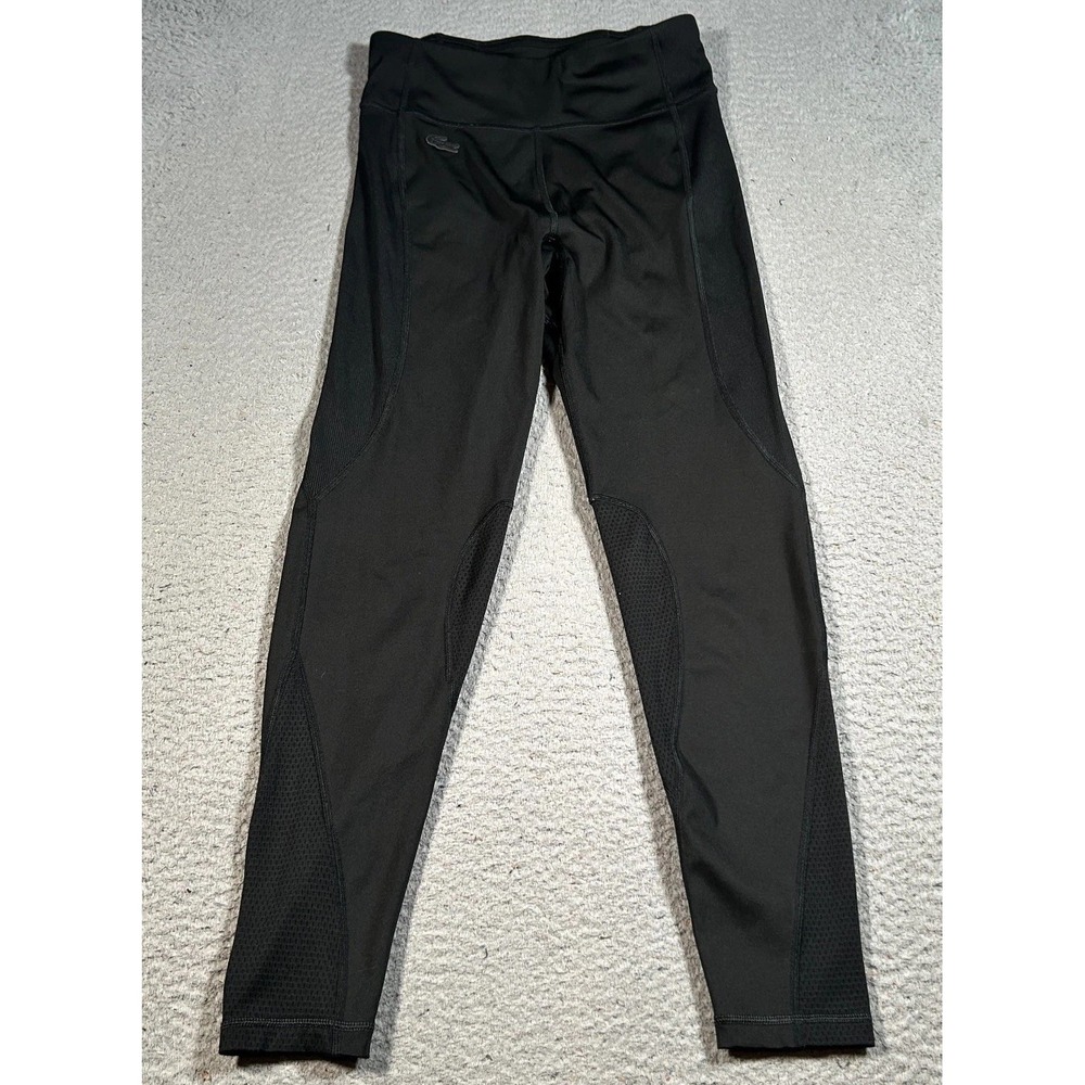 Lacoste Sport Leggings Womens Medium‎ Black Mid Rise Workout Croc Performance